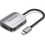 Vention Type-C To HDMI/Vga Converter 0.15M Gray Aluminum Alloy Type - (TDIHB)
