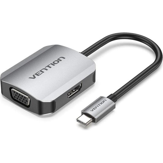 Vention Type-C To HDMI/Vga Converter 0.15M Gray Aluminum Alloy Type - (TDIHB)