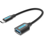 Vention Usb 3.1 (Gen 1) Type-C Male To A Female Otg Cable 0.15M Black Pvc Type - (CCVBB)