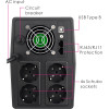 Powertech Ups Line Interactive �� �����, 1800VA, 1080W, 4x Schuko, 2x RJ45/RJ11, Usb Type B - (PT-1800LCD)