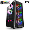 Armaggeddon Gaming Pc Case Dual Chamber With 3 Argb Fans Tritron 2 Black - (TRITRON2-B)
