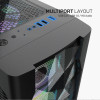 Armaggeddon Gaming Pc Case Dual Chamber With 3 Argb Fans Tritron 3 Black - (TRITRON3-B)