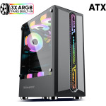 Armaggeddon Gaming Pc Case With 3 Argb Fans Tritron Pro 300 Black - (TRITRON300PRO-B)