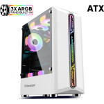 Armaggeddon Gaming Pc Case With 3 Argb Fans Tritron Pro 300 White - (TRITRON300PRO-W)