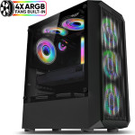 Armaggeddon Gaming Pc Case With 4 Argb Fans Tritron Pro 100 Black - (TRITRON100PRO-B)