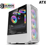 Armaggeddon Gaming Pc Case With 4 Argb Fans Tritron Pro 100 White - (TRITRON100PRO-W)