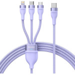 Baseus 3in1 Usb Cable Flash Series 2, USB-C + Micro Usb + Lightning, 100W, 1.5m (purple) - (CASS030205)