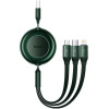 Baseus Bright Mirror 2 Flat / Retractable Usb To Lightning / Type-C / Micro Usb Cable 3.5A ������� 1.1m - (CAMJ010006)
