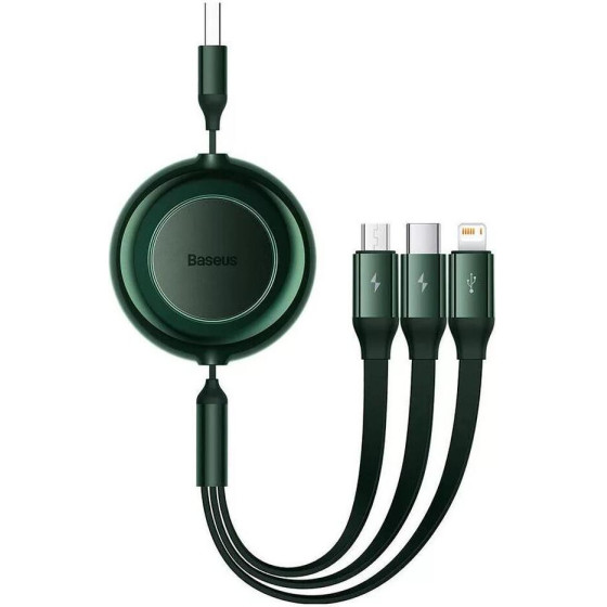 Baseus Bright Mirror 2 Flat / Retractable Usb To Lightning / Type-C / Micro Usb Cable 3.5A ������� 1.1m - (CAMJ010006)