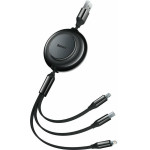 Baseus Bright Mirror 2 Flat / Retractable Usb To Type-C / Micro Usb / Lightning Cable 3.5A ����� 1.1m - (CAMJ010001)