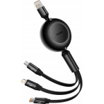 Baseus Bright Mirror 3 Usb 3-in-1 Cable For Micro Usb / USB-C / Lightning 66W / 2A 1.1m Black - (CAMJ010101)