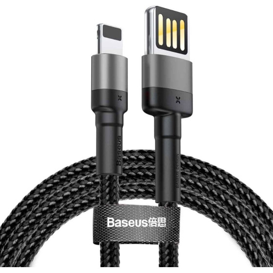 Baseus Cafule Double-Sided Usb Lightning Cable 1.5A 2m Gray+Black - (CALKLF-HG1)