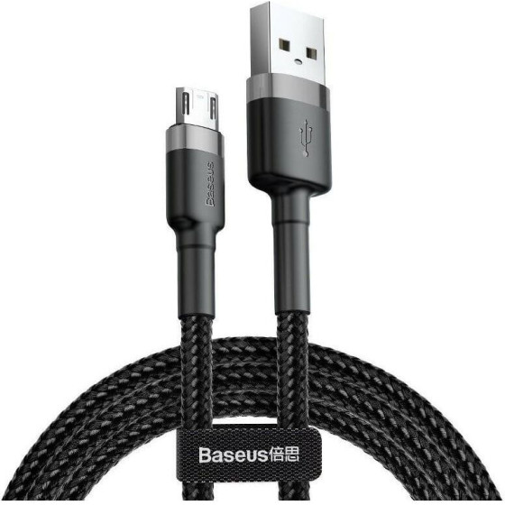 Baseus Cafule Micro Usb Cable 2.4A 1m Gray + Black - (CAMKLF-BG1)