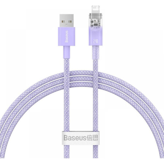 Baseus Fast Charging Cable USB-A To Lightning Explorer Series 1m 2.4A Purple - (CATS010005)