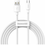 Baseus Simple Wisdom Data Cable Kit Usb To Micro 2.1a 2pcs/Set 1.5m White - (TZCAMZJ-02)