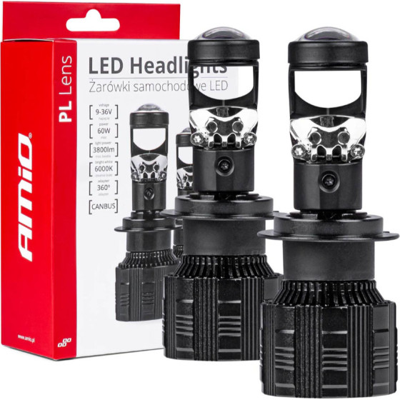 AMiO ������ H7 PL-Lens Series 9 36V 60W 5.000K 3.800lm Led 2x4575 Smd CAN-Bus �� ����������� - 2 ���. - (03668)