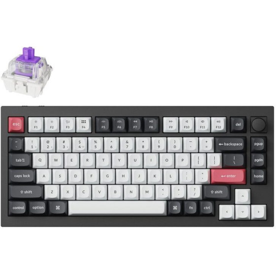 Keychron Q1 He Qmk Wireless Custom Hall Effect Keyboard Purple Switch Us Layout - (Q1H-M1)