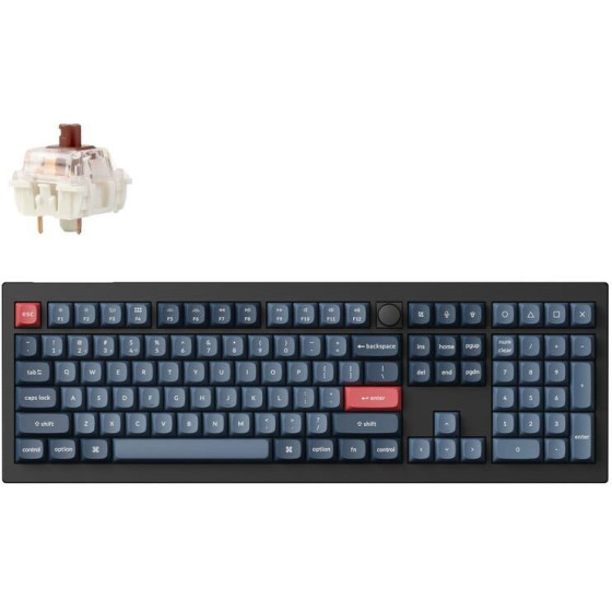 Keychron V6 Max QMK/Via Wireless (BT/2,4/Wired) Custom Mechanical Keyboard Brown Switch - (V6M-D3)