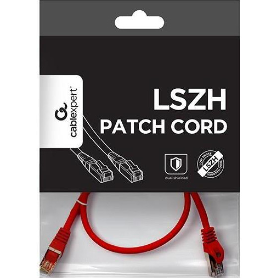 Cablexpert ������� S/Ftp CAT6A 0.5m, LSZH, ������� - (PP6A-LSZHCU-R-0.5M)