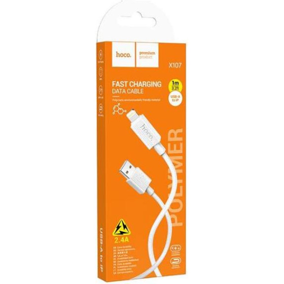 Hoco X107 Favor Charging Data Cable IP, ����� - (HC-X107L-WH)