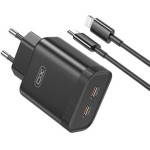 XO L105 ���������, 35W, 2 ����� PD, �� ������� LIGHTNING, ������ (NB-Q189A) - (XO-L105-BKL)