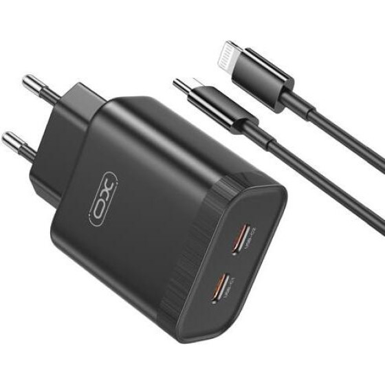 XO L105 ���������, 35W, 2 ����� PD, �� ������� LIGHTNING, ������ (NB-Q189A) - (XO-L105-BKL)