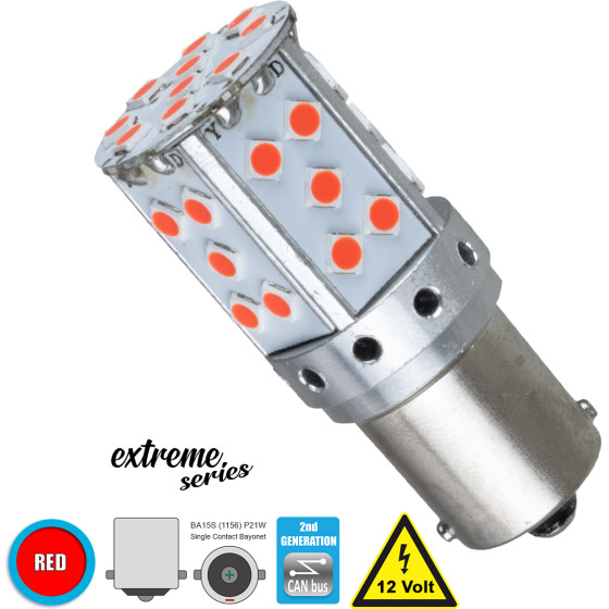 GloboStar 1156 - BA15S - P21W ����� ����������� 2nd Generation Can-Bus Extreme Series Led 35 Smd 3030 17W 2040lm 360� Dc 12V IP20 ������� - (81240)