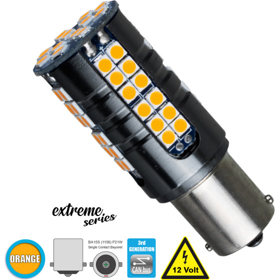 GloboStar 1156 - BA15S - P21W ����� ����������� 3rd Generation Can-Bus Extreme Series Led 66 Smd 3030 15W 1800lm 360� Dc 12V IP20 ��������� - (81251)