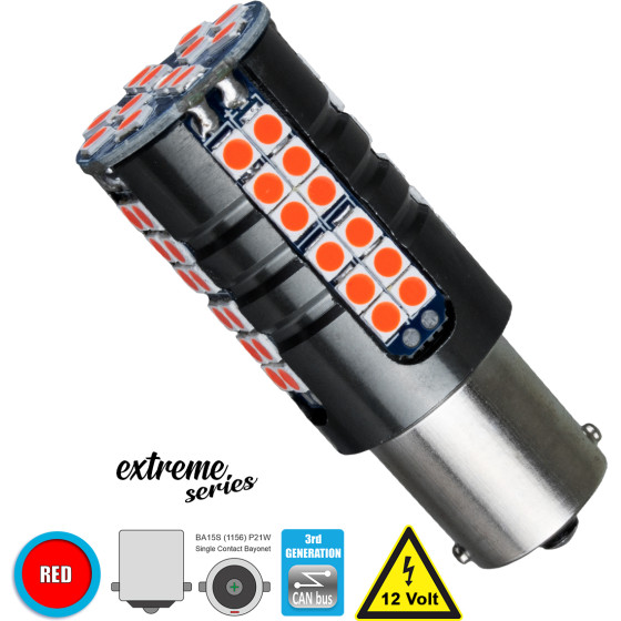 GloboStar 1156 - BA15S - P21W ����� ����������� 3rd Generation Can-Bus Extreme Series Led 66 Smd 3030 15W 1800lm 360� Dc 12V IP20 ������� - (81252)