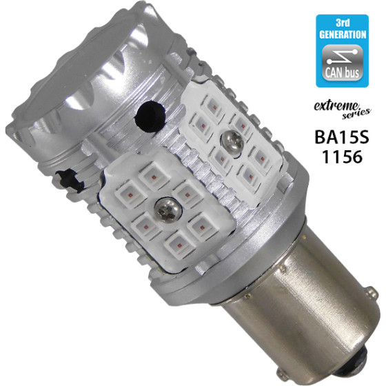 GloboStar 1156 - BA15S - P21W ����� ����������� Led Extreme Series Can-Bus 3�� ������ �� ���� 1156 15W 12v �������� ��� ���� - (81234)