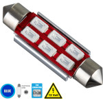 GloboStar C5W ����� ����������� 42mm Festoon 2nd Generation Can-Bus Series Led 6 Smd 5630 4W 480lm 120� Dc 12V IP20 ���� - (81323)
