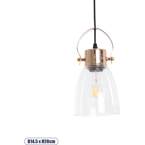 GloboStar Javer Vintage �������� ��������� ������ �������� 1 x E27 AC220-240V IP20 - �14.5 x �28cm - ������� ������� ������� �� ����� ����� - (00934)