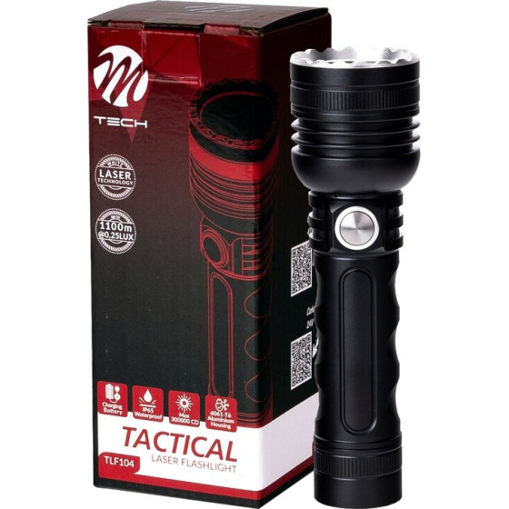 M-Tech ����� ������ 1x10W 490lm IP65 140mm �40mm 5000mAh Li-Ion Tactical Laser Flashlight - 1 ���. - (TLF104)