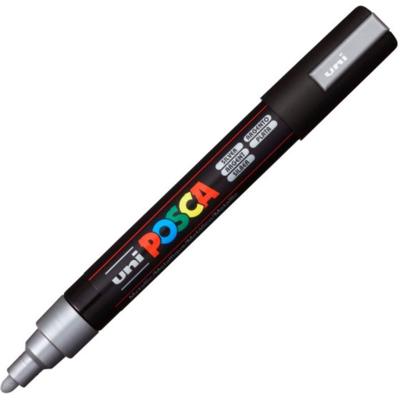 Uni-Ball ���������� Posca Pc-5M Medium Silver (PC5MMSLV)