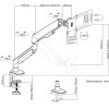 Anda Seat Monitor Arm / Stand A9 Black, Weight Capacity: 2-15kg - (AD-W-A9-1S-BB)