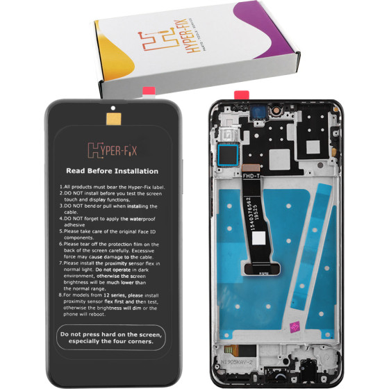 HYPER-Fix Huawei P30 Lite ����� + Touch Screen + Lens + Frame Black Service Pack - (HF-02352RPW)