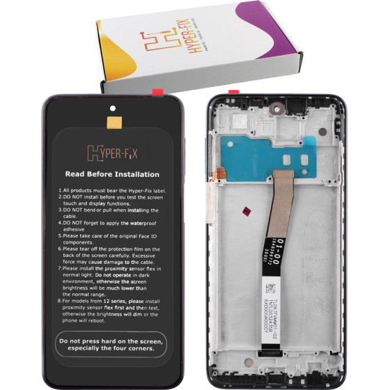 HYPER-Fix Xiaomi Redmi Note 9 PRO/Note 9 Pro MAX/Note 9S ����� + Touch Screen + Lens + Frame Grey Service Pack - (HF-560003J6B200)
