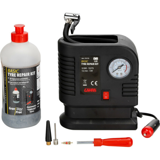 Lampa ��������� ���� Basic Tyre Repair Kit �� ���� ��������� ��������� 500ml �� ��������� 12V 300cM������� - 1 T��. - (72172)
