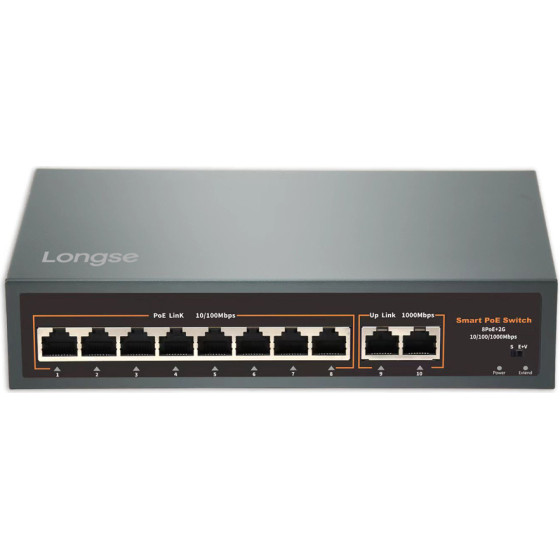 Longse Poe Switch �� 8x Lan & 2x Wan �����, 10/100/1000MBps - (HT82GA)