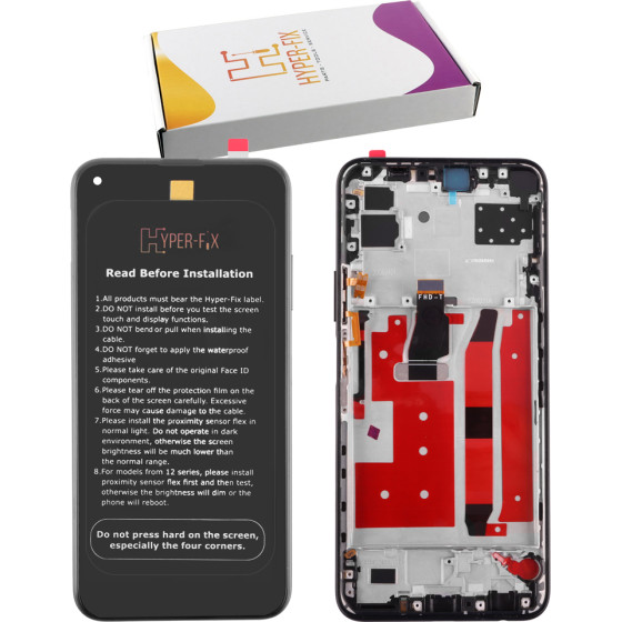 HYPER-Fix Huawei P40 Lite 5G ����� + Touch Screen + Lens + Frame Black Service Pack - (HF-02353SUN)
