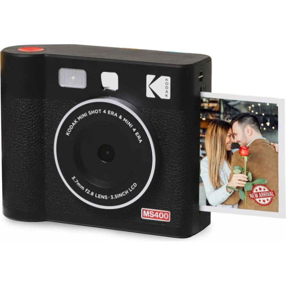 Kodak Instant Camera & Printer Mini Shot 4 Era 4PAss Black - (KOCAMMS400B)