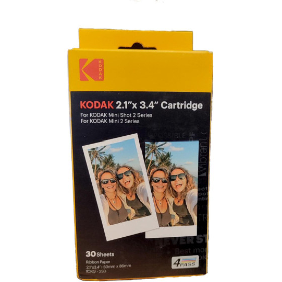 Kodak Paper & Cartidge 4PAss For Mini Shot 2 Retro 2.1' X 3.4' (30pCs pack) - (KOICRG230P30)