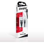 Energizer ������� �������� Bicolor 2.4A Micro-Usb 1.2m ����� - (C610MGBK)