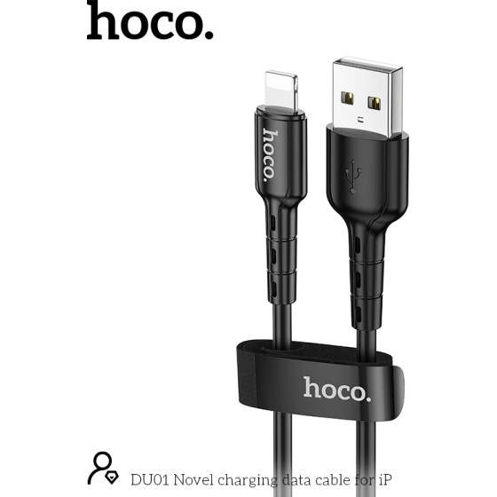 Hoco ������� �������� Usb �� Lightning 2.4A ��� ������� ��� �������� ��������� 1m ����� - (DU01 Novel)