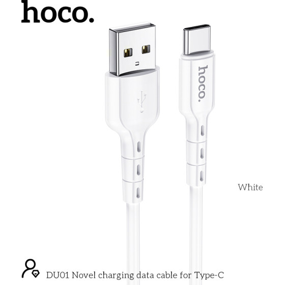 Hoco ������� �������� Usb �� USB-C 3.0A ��� ������� ��� �������� ��������� 1m ����� - (DU01 Novel)