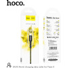 Hoco ������� �������� Usb �� USB-C 3.0A ��� ������� ��� �������� ��������� 1m ����� - (DU01 Novel)