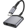 Hoco ��������� ����� ���� USB-C �� 1xUSB-C ��� 1x3.5mm ��� ���������� ��� ��� ���� - (LS39)