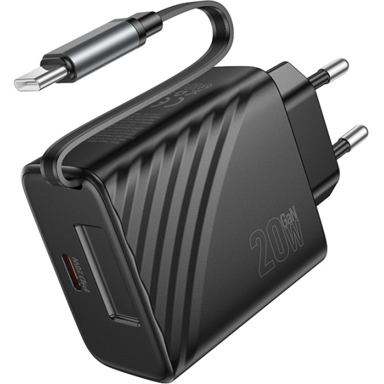 Hoco ��������� �������� 20W �� 1�USB-C ���� ��� ������������� ������� 65cm ������ - (N57)
