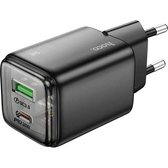 Hoco ��������� �������� �� 2 ������� �������� 1xUSB-A ��� 1xUSB-C 30W ������ - (N53 Monsoon)