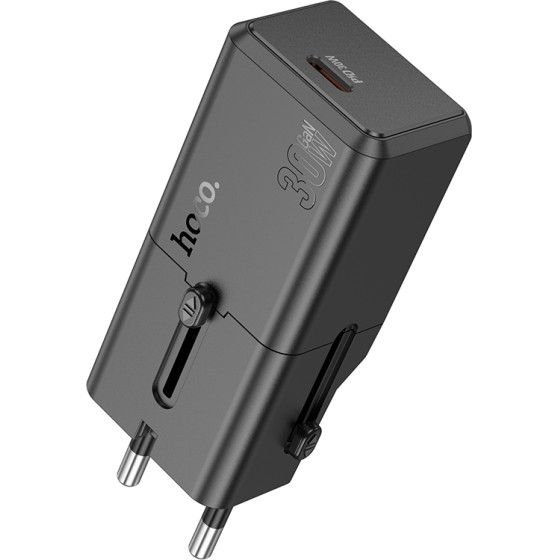 Hoco ��������� �������� Mini Universal Converter US/EU/AU/ Uk USB-C 30W ������ - (AC25)